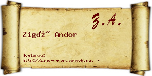 Zigó Andor névjegykártya