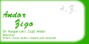 andor zigo business card